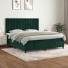 vidaXL Cama box spring con colch&oacute;n terciopelo verde oscuro 160x200 cm