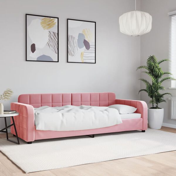 vidaXL Sofá cama sin colchón terciopelo rosa 80x200 cm