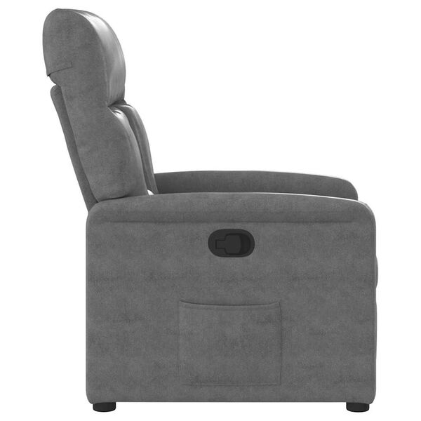 vidaXL Sill&oacute;n reclinable tela de microfibra gris oscuro