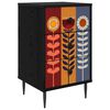 vidaXL Mesa de noche ESSEN Roble Negro 36 x 33 x 61 cm