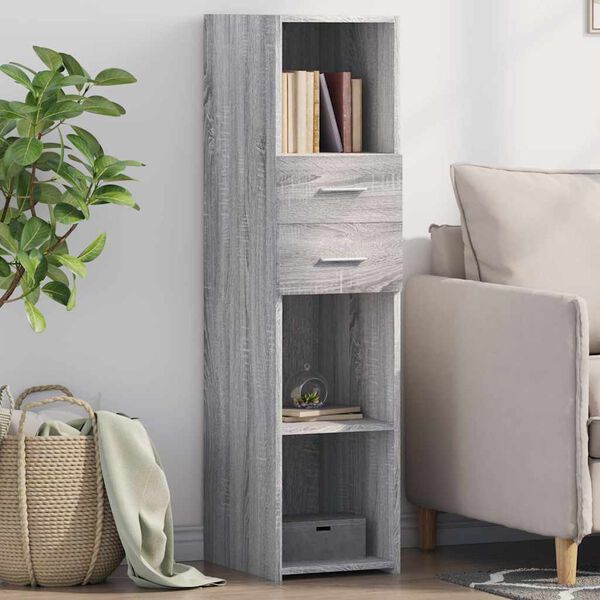 vidaXL Aparador alto madera de ingenier&iacute;a gris Sonoma 30x42,5x124 cm