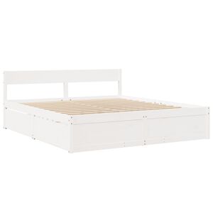 vidaXL Cama sin colch&oacute;n madera maciza de pino blanca 180x200 cm