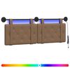 vidaXL Cabecero colgante Con luz LED Capuchino Cuero sint&eacute;tico