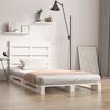 vidaXL Estructura de cama sin colch&oacute;n madera maciza blanca 75x190 cm