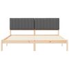 vidaXL Estructura de Cama con Cabecera Tapizada Gris oscuro