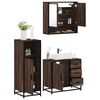 vidaXL Set de muebles baño 3 pzas madera contrachapada roble marrón
