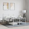 vidaXL Estructura cama sin colch&oacute;n con estribo metal blanco 120x200 cm