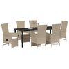 vidaXL Conjunto de Comedor de Jard&iacute;n 7 pcs Beige rat&aacute;n sint&eacute;tico