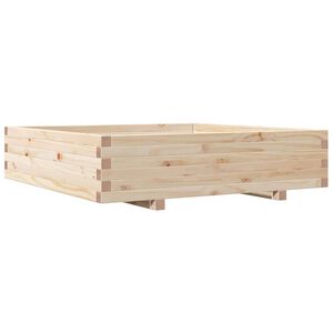 vidaXL Jardinera madera maciza de pino 100x100x26,5 cm