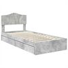 vidaXL Cama con almacenamiento con cabecera Gris Concreto 90 x 200 cm