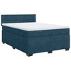 vidaXL Cama box spring con colch&oacute;n terciopelo azul oscuro 140x190 cm