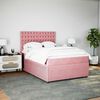 vidaXL Cama box spring con colch&oacute;n terciopelo rosa 140x190 cm