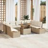 vidaXL Conjunto de Comedor de Jard&iacute;n con coj&iacute;n 10 pcs Beige y Crema