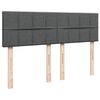 vidaXL Cama box spring con colch&oacute;n tela gris oscuro 140x190 cm
