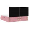 vidaXL Cama con almacenamiento y LED Rosa 200 x 200 cm Terciopelo