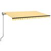 vidaXL Toldo retr&aacute;ctil autom&aacute;tico amarillo y blanco 450x350 cm