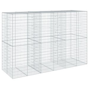 vidaXL Cesta de gaviones con cubierta hierro galvanizado 300x100x200cm