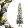 vidaXL &Aacute;rbol de Navidad artificial con 300 LED y nieve flocada 180 cm