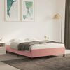 vidaXL Estructura de cama sin colch&oacute;n terciopelo rosa 140x190 cm