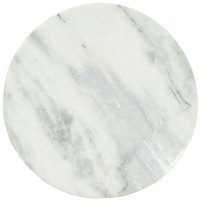 vidaXL Mesa de centro de mármol macizo auténtico blanco y negro Ø65 cm