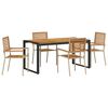 vidaXL Conjunto de Comedor de Jard&iacute;n 5 uds. Beige y Marr&oacute;n