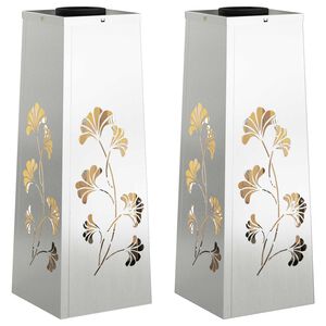 vidaXL Luz de camino LED solar 2 pcs Galvanizado Galvanizado