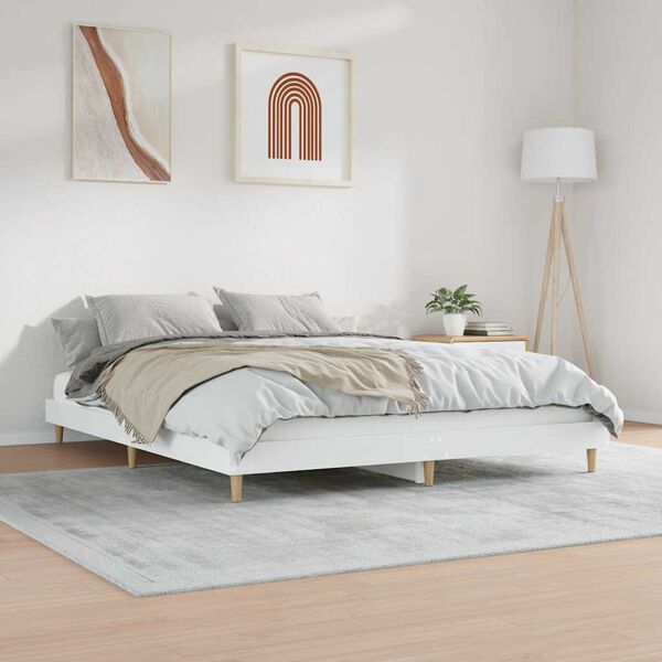 vidaXL Estructura de cama madera de ingeniería blanca 120x200 cm