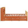 vidaXL Cama con estantería sin colchón madera maciza marrón 75x190 cm