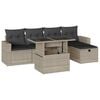 vidaXL Set de sof&aacute;s de jard&iacute;n 6 pzas y cojines rat&aacute;n sint&eacute;tico gris