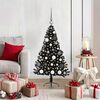 vidaXL &Aacute;rbol de Navidad Artificial Preiluminado Negro 120 cm PVC
