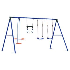vidaXL Juego de Columpios Exterior Multicolor acero y PE