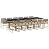 vidaXL Set comedor de jard&iacute;n con cojines 13 pzas rat&aacute;n sint&eacute;tico beige
