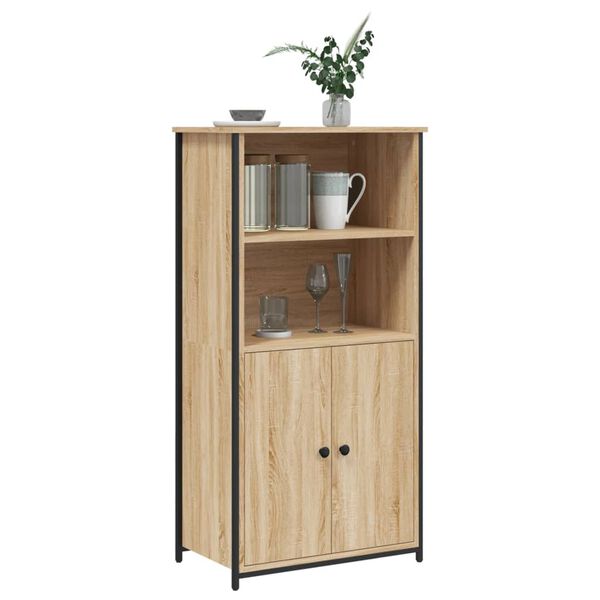 vidaXL Aparador alto madera contrachapada roble Sonoma 62x36x121,5 cm
