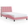 vidaXL Estructura de cama sin colch&oacute;n Hanko terciopelo rosa 100x200 cm