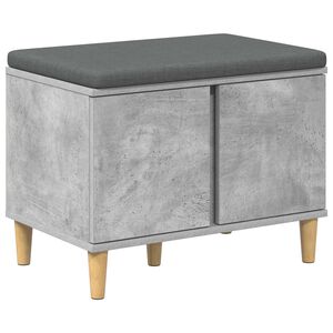 vidaXL Banco de entrada con coj&iacute;n Gris Concreto 60 x 38 x 46 cm