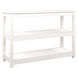 vidaXL Mesa consola de madera maciza de pino blanco 110x40x74 cm