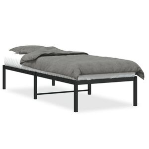vidaXL Estructura de cama sin colch&oacute;n metal negro 75x190 cm