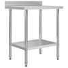 vidaXL Mesa trabajo cocina y salpicadero acero inoxidable 80x60x93 cm