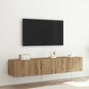 vidaXL Mueble de TV Montado en la Pared 2 pcs Roble artesanal