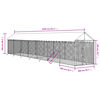 vidaXL Perrera de exterior con toldo acero galvanizado plata 2x14x2,5m