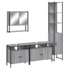 vidaXL Set de muebles de ba&ntilde;o 4 pzas madera contrachapada gris sonoma