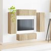vidaXL Conjunto de mueble para TV de pared 4 pcs Roble Sonoma