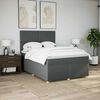 vidaXL Cama box spring con colch&oacute;n tela gris oscuro 140x190 cm