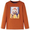 vidaXL Camiseta infantil de manga larga naranja tostado 128