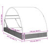 vidaXL Tumbona 2 personas toldo redondo rat&aacute;n PE negro 211x112x140 cm