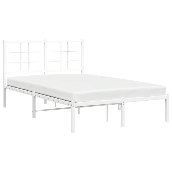 vidaXL Estructura cama sin colch&oacute;n con cabecero metal blanco 120x200cm