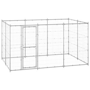 vidaXL Perrera de exterior de acero galvanizado 7,26 m&sup2;