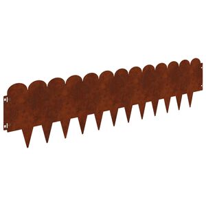 vidaXL Borde de C&eacute;sped 10 uds. 103 x 25 cm Acero Oxidado