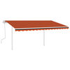 vidaXL Toldo manual retr&aacute;ctil con postes naranja y marr&oacute;n 4x3,5 m
