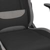 vidaXL Silla gaming de masaje con reposapi&eacute;s tela negro y gris claro
